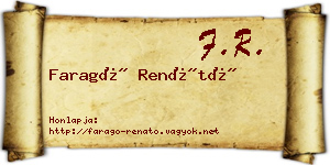 Faragó Renátó névjegykártya